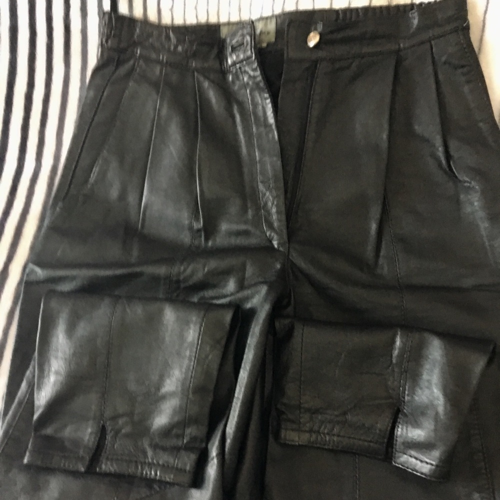 Margaret Godfrey Black 💯 leather pants NEW size 6